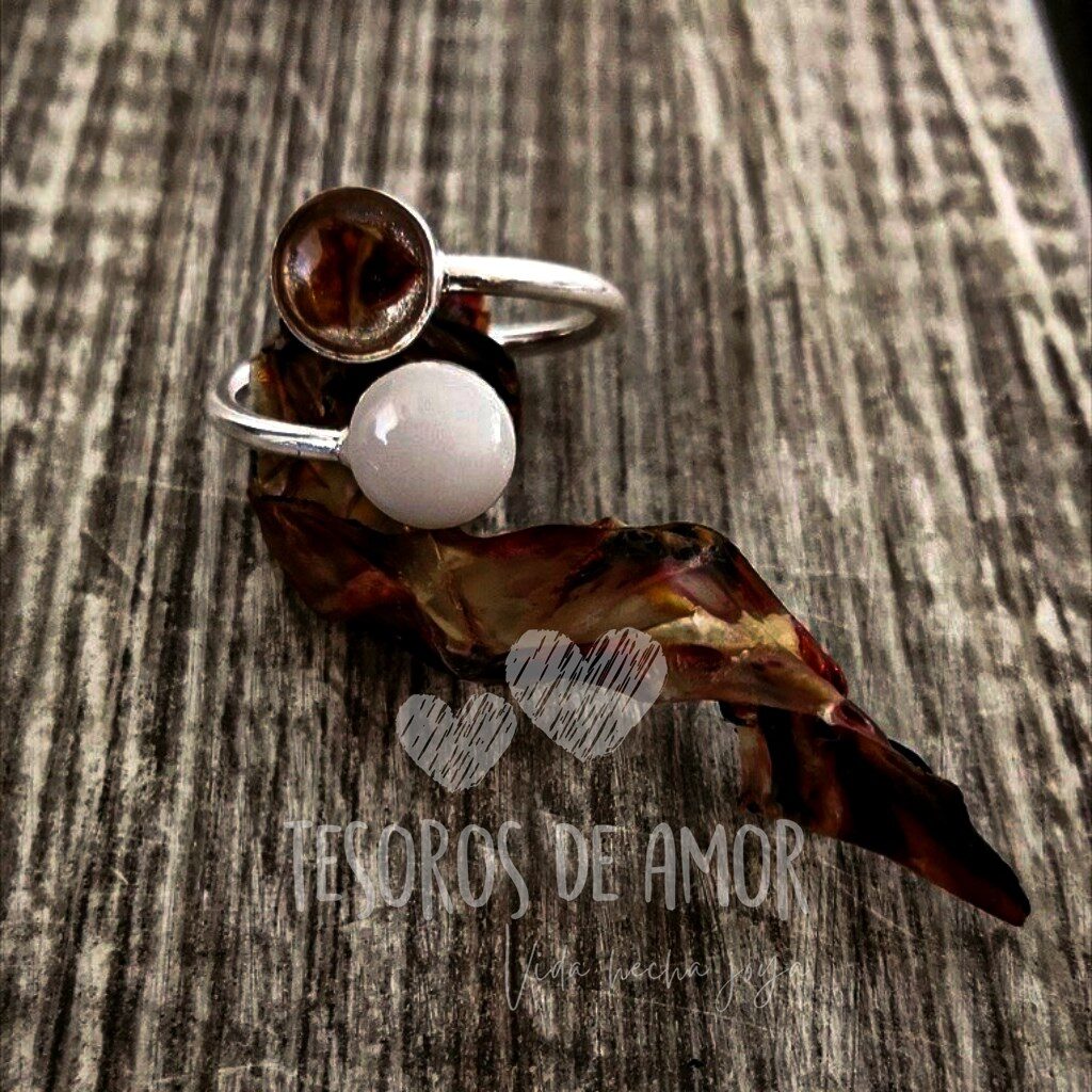 Anillo doble plata con cordón umbilical