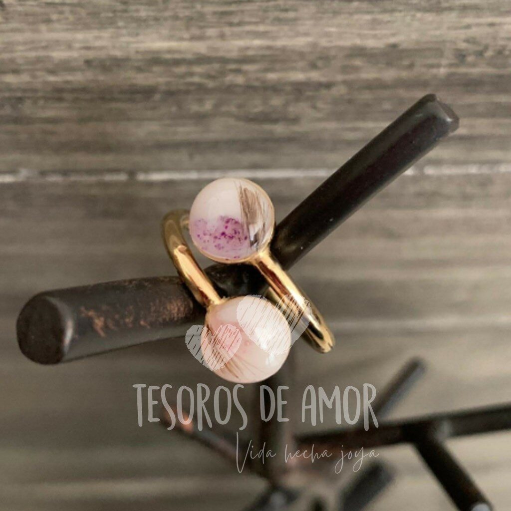 Anillo doble con flores
