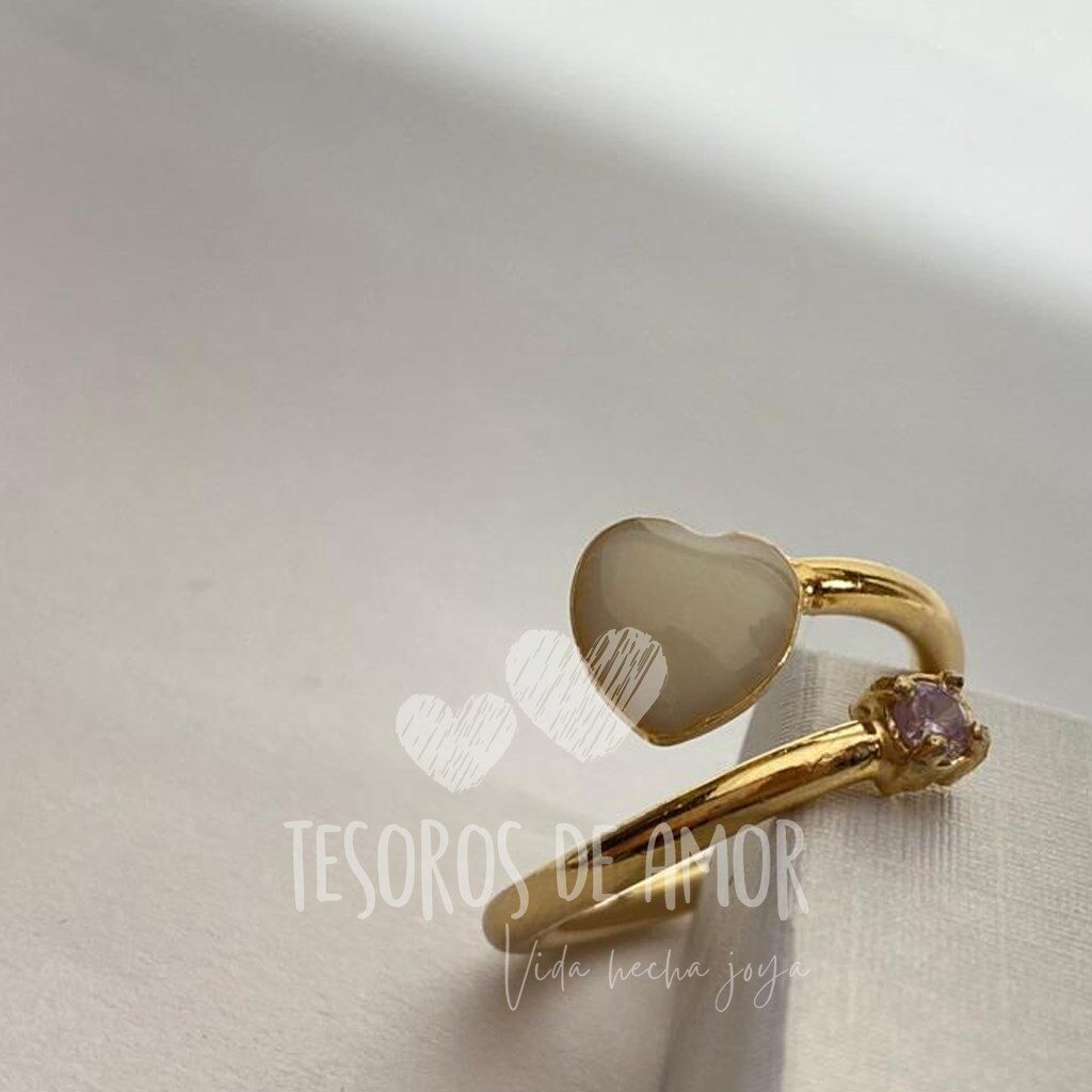 Anillo corazón chapa de oro